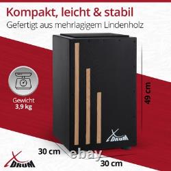 Cajon Batterie a Main Instrument de Percussion Tambour du Monde Housse Set Noir