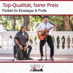 Cajon Batterie a Main Instrument de Percussion Tambour du Monde Housse Set Noir