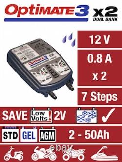 Chargeur De Batterie Optimate 3 Tecmate / 2 Sorties / Tm-450
