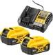 Dewalt Pack 2 Batteries Xr 18v 5ah Li-ion + Chargeur Dcb1104p2-qw