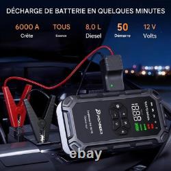 Démarreur Batterie Voiture 6000A Compresseur Air 160PSI Booster 12V Diesel 8L Démarreur Batterie Voiture 6000A Compresseur Air 160PSI Booster 12V Diesel 8L