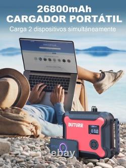 Démarreur Batterie Voiture Booster 5 en 1 Hiver 3500A 26800Mah Gonfleur Pneus