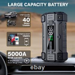 Démarreur Voiture 5000A 26800mAh Booster de Batterie 12V Démarrage Urgence