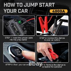 Démarreur Voiture 5000A 26800mAh Booster de Batterie 12V Démarrage Urgence