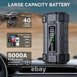 Démarreur Voiture 5000A 26800mAh Booster de Batterie 12V Démarrage Urgence Hiver