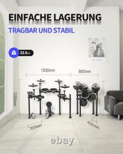 Donner DED-200X Batterie Électronique avec 31 Kits, 450 Sons & 50 Démo Gris