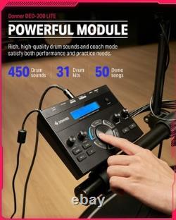 Donner DED-200 Lite Batteries électroniques drum set Cours, Casque, Siège