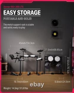 Donner DED-200 Lite Batteries électroniques drum set Cours, Casque, Siège