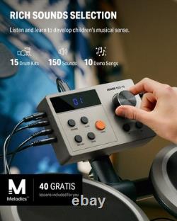 Donner DED-70 Kit de batterie électrique pour débutants avec coussinet gris