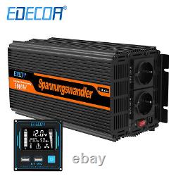 EDECOA Convertisseur 12V 220V 230V Onduleur 3000W ET-RC Télécommande