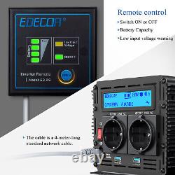 EDECOA Convertisseur 12V 220V Onduleur 3000W 6000 WATT Inverter LCD 2USB