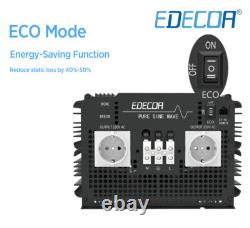 EDECOA Convertisseur Pur Sinus 12V 220V Onduleur 3500W Inverter Télécommande LCD
