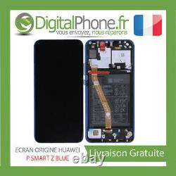 Ecran LCD + Chassis + Batterie Huawei P Smart Z (stk-lx1) Bleu (02352rxu)-tva