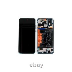 Ecran + châssis + batterie Huawei P30 Lite New Bleu Paon + outils