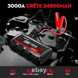 FEIKFEIZ Booster Batterie 3000A 24800mAh Jump Starter Démarrage de Voiture To