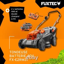 FUXTEC FX-E2RM37 tondeuse électrique sans fil largeur de coupe 37cm SET