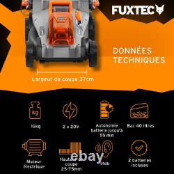 FUXTEC FX-E2RM37 tondeuse électrique sans fil largeur de coupe 37cm SET