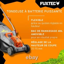 FUXTEC FX-E2RM37 tondeuse électrique sans fil largeur de coupe 37cm SET