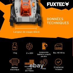 FUXTEC Tondeuse à gazon électrique sans fil 40V FX-E2RM43 Set Batt + chargeur