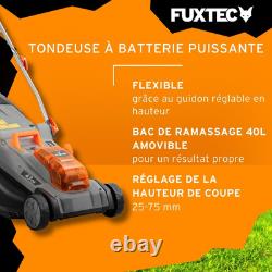 FUXTEC Tondeuse à gazon électrique sans fil 40V FX-E2RM43 Set Batt + chargeur
