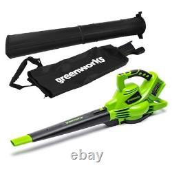 Greenworks 2x24V Aspirateur Souffleur Sans fil de Feuilles à Batterie Bandoulièr