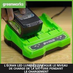Greenworks Batteries 24V et Chargeur Double Fente Deux Batteries 4Ah, Batterie
