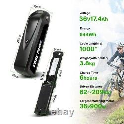 Hailong 1-2 ebike Batterie de Vélo Electrique 36V 17,4Ah avec USB et Chargeur