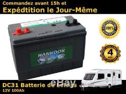 Hankook 100Ah Batterie Décharge Lente Caravanes, camping