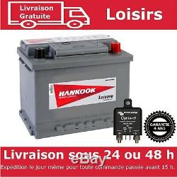 Hankook 65Ah Batterie Décharge Lente & Victron Energy Coupleur de batterie Cyrix