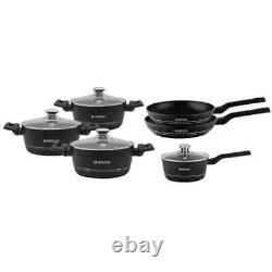 Herzog HR-2626 Batterie de Cuisine 10 Pieces Avec Pevetement en Marbre