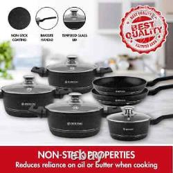 Herzog HR-2626 Batterie de Cuisine 10 Pieces Avec Pevetement en Marbre