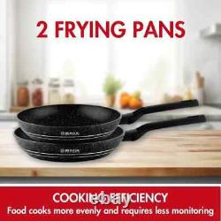 Herzog HR-2626 Batterie de Cuisine 10 Pieces Avec Pevetement en Marbre