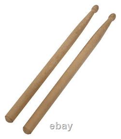 Kit Batterie Acoustique 16'' pour Enfant Junior Set Pedal Tabouret Baguette Noir