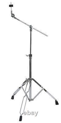 Kit Batterie Acoustique 20'' Noir Set Complet Cymbales Tabouret Hardware Pedale