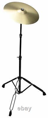 Kit Batterie Acoustique 22'' Fusion Ensemble Complet Tabouret Cymbales Noir Set