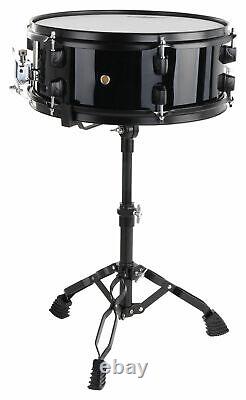 Kit Batterie Acoustique 22'' Fusion Ensemble Complet Tabouret Cymbales Noir Set
