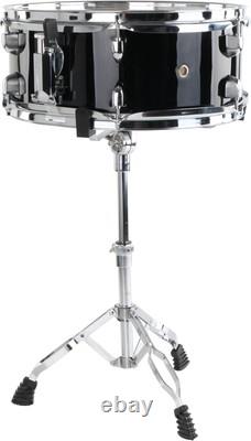 Kit Batterie Acoustique 22'' Noir Set Complet Cymbales Tabouret Hardware Pedale