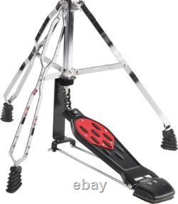 Kit Batterie Acoustique 22'' Noir Set Complet Cymbales Tabouret Hardware Pedale