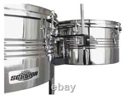 Kit Batterie Acoustique de Timbales 13 14 Pouces Tambour avec Cloche de Vache