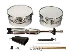 Kit Batterie Acoustique de Timbales 13 14 Pouces Tambour avec Cloche de Vache