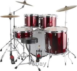 Kit Batterie Percussion Drum Set Bassdrum Cymbales Supportes Tabouret Baguettes