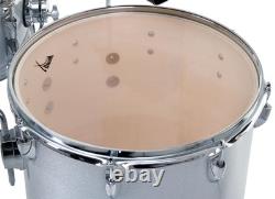 Kit de Batterie Cocktail Percussion Club Debout Couche Cymbale Pedal en Argent