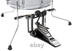 Kit de Batterie Cocktail Percussion Club Debout Couche Cymbale Pedal en Argent
