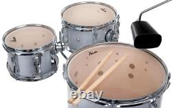 Kit de Batterie Cocktail Percussion Club Debout Couche Cymbale Pedal en Argent