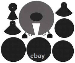 Kit de Batterie Drum Kit Acoustique 20'' Noir Hardware Tabourete Cymbales Bois