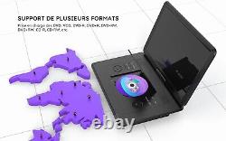 Lecteur DVD Portable 17,5 Grand écran HD 15,6 Batterie Rechargeable 6 Heures