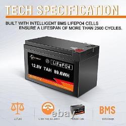 MOUDENSKAY Batterie au Lithium 12V 7Ah LiFePO4 Batterie au Lithium 12V, Batterie