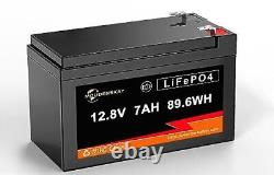 MOUDENSKAY Batterie au lithium 12V 7Ah LiFePO4 Batterie au lithium 12Vbatteri