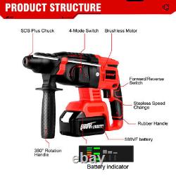 Marteau Perforateur Sans Fil Perceuse à Percussion 4 en 1 pour makita Batterie