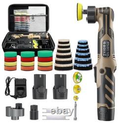 Mini Polisseuse Sans Fil 12V 6 Vitesses Polissage Auto +2 Batteries 2300mAh